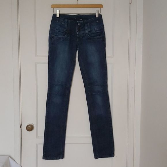 Zara Denim - TRF Denim by Zara Women's Dark Wash Low Rise Straight Leg Jeans Size 2